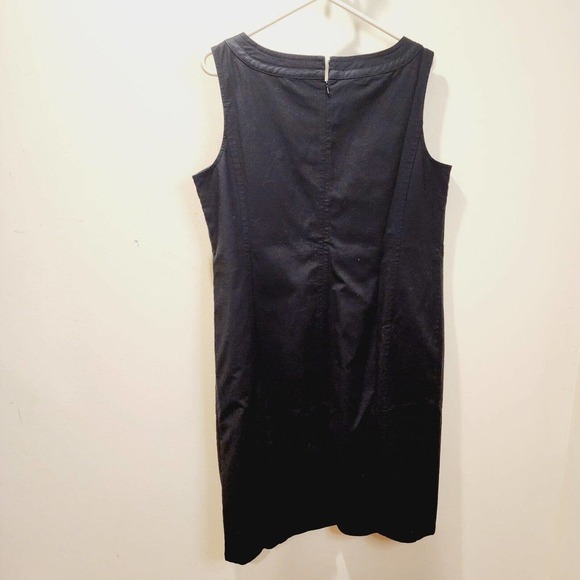 Talbots Women's Black Cotton Plus Size Midi Dress Fitted Size 12w - Picture 9 of 12